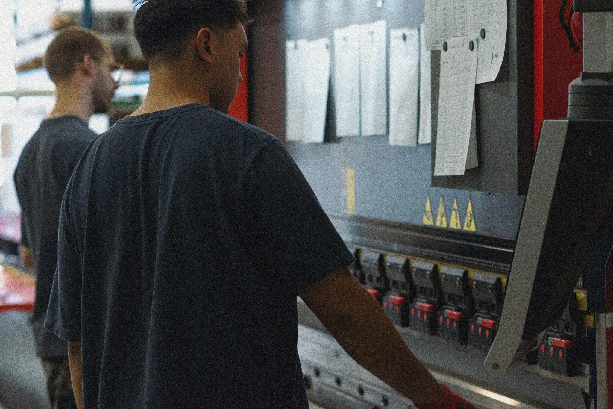 Manufacturing floor with worker